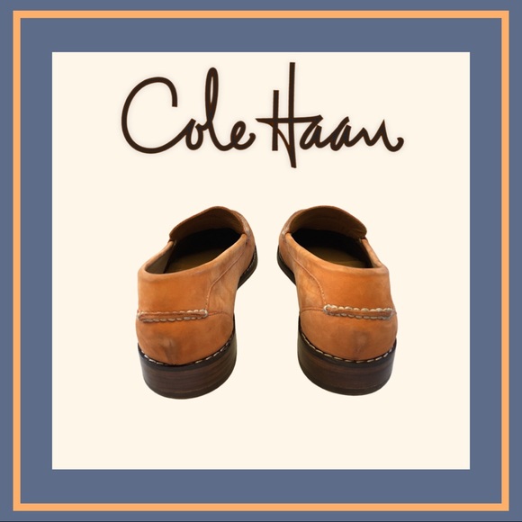 Cole Haan Orange Leather Loafers 9 - Picture 2 of 12